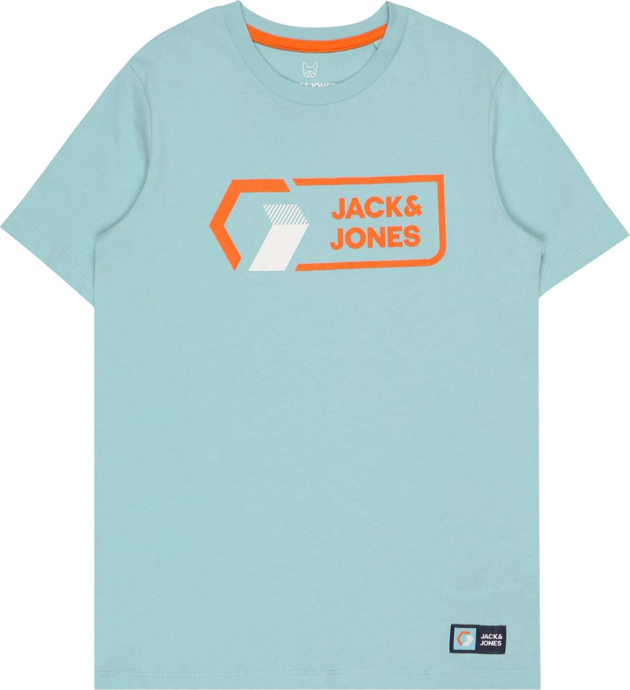 Jack & Jones Junior Tričko 'LOGAN' tyrkysová / bílá / oranžová