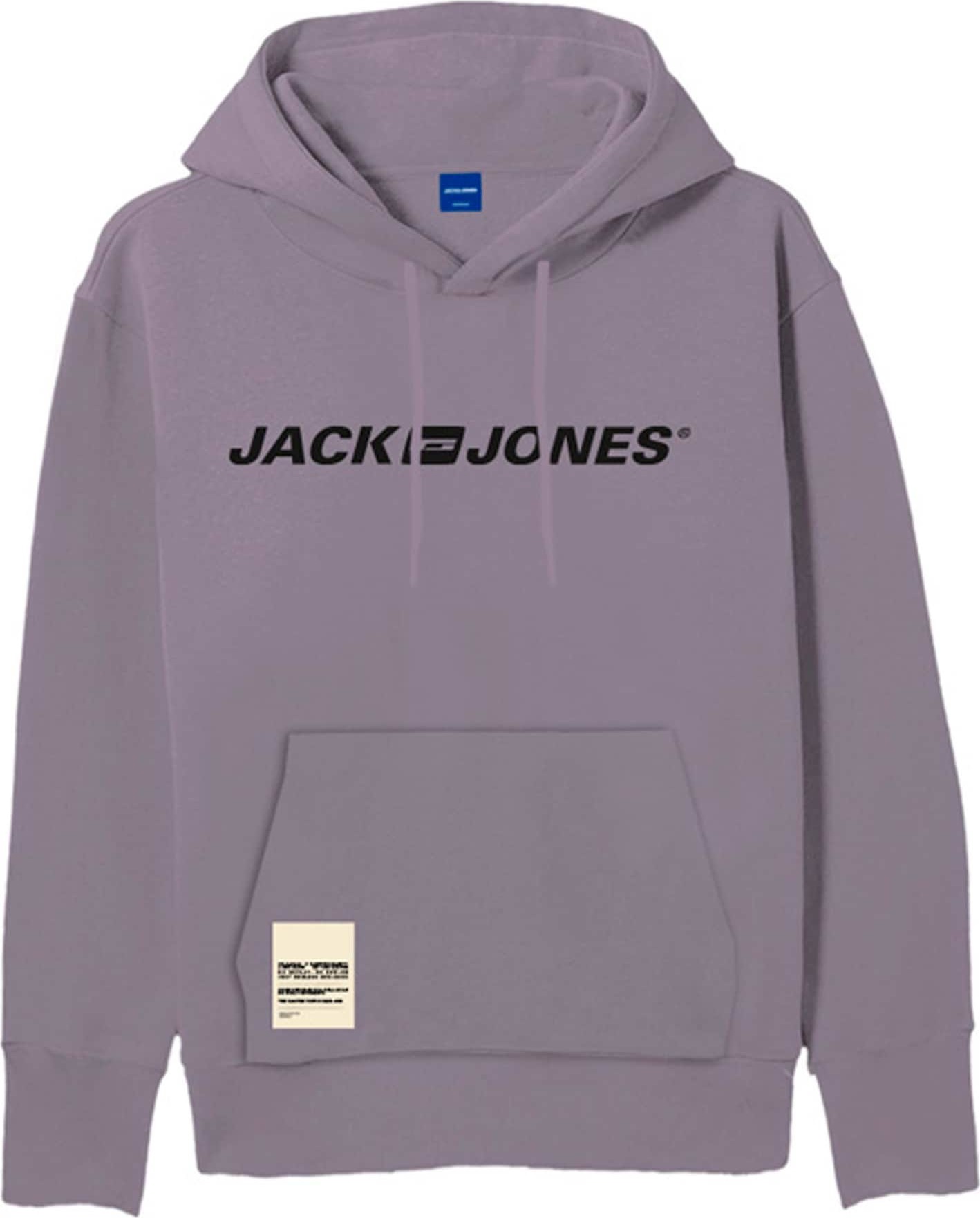 JACK & JONES Mikina 'Remember' černá / lenvandulová