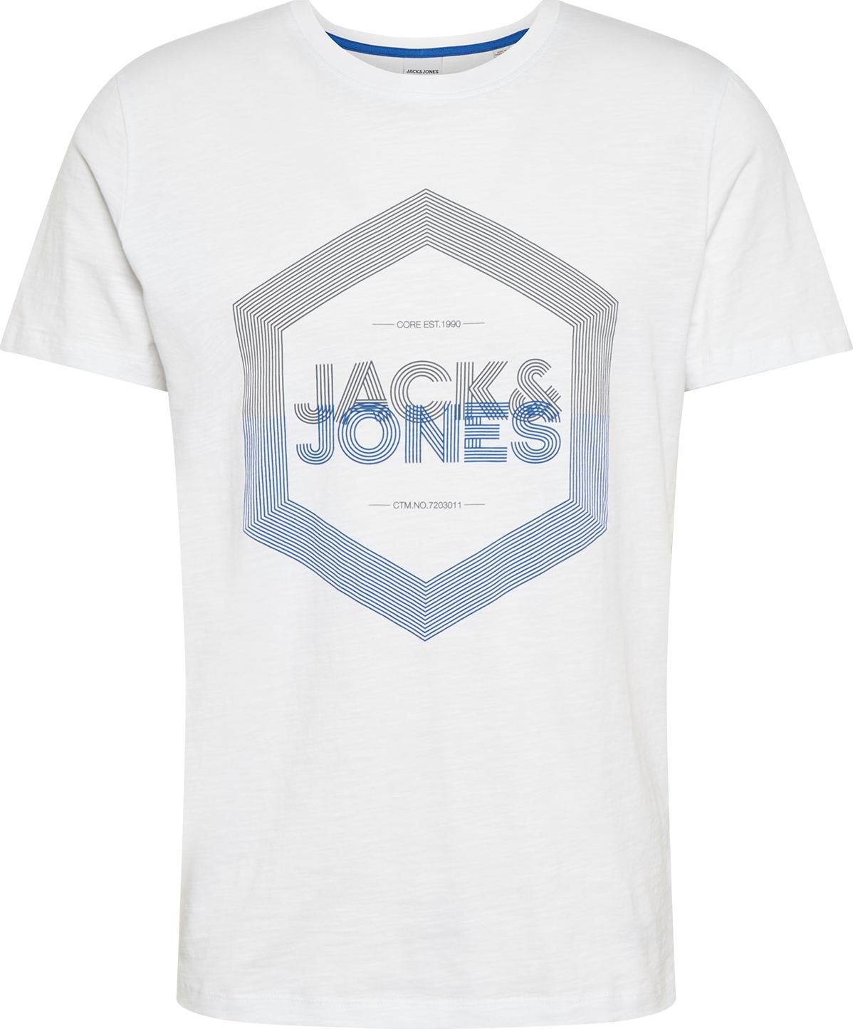 JACK & JONES Tričko bílá / modrá / černá