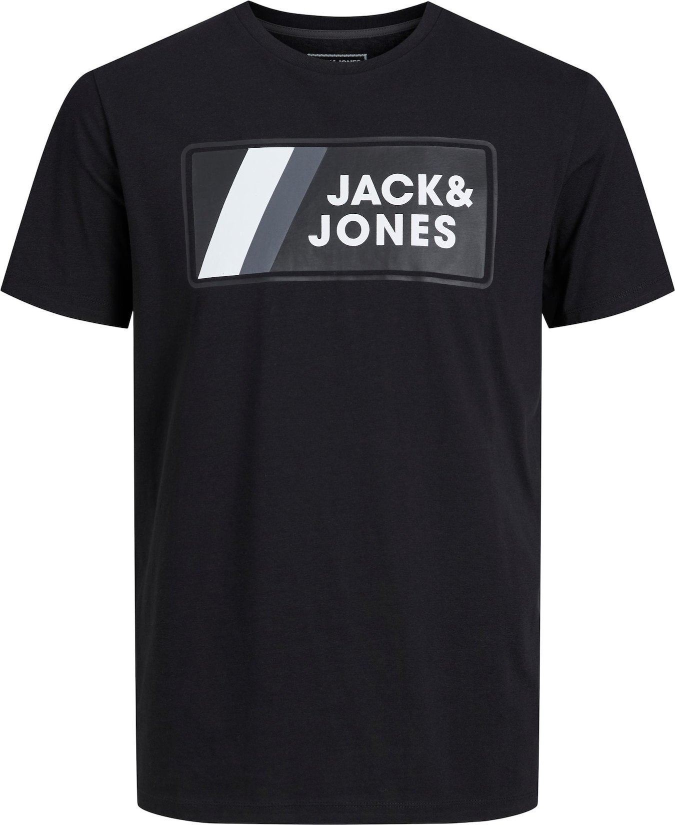 JACK & JONES Tričko 'Jake' černá / bílá / šedá