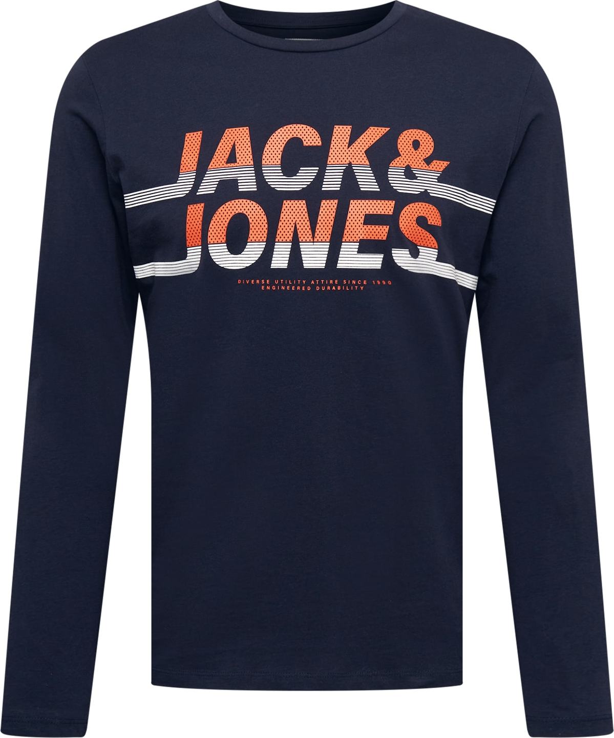 JACK & JONES Tričko 'Charles' námořnická modř / bílá / oranžová