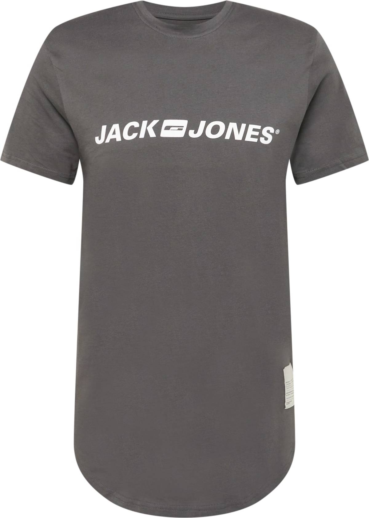 JACK & JONES Tričko 'REMEMBER' tmavě šedá / bílá