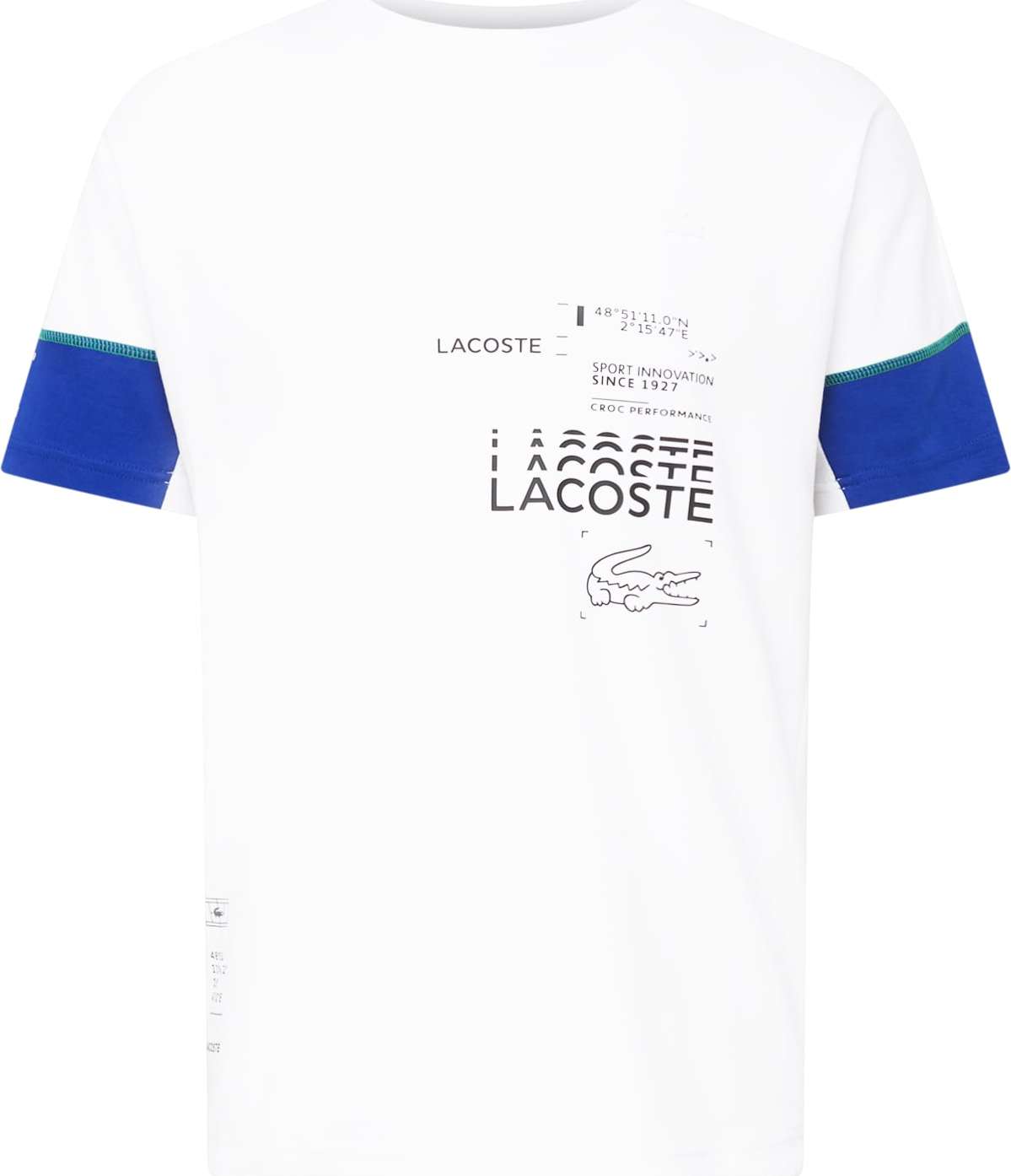 Lacoste Sport Funkční tričko bílá / černá / modrá