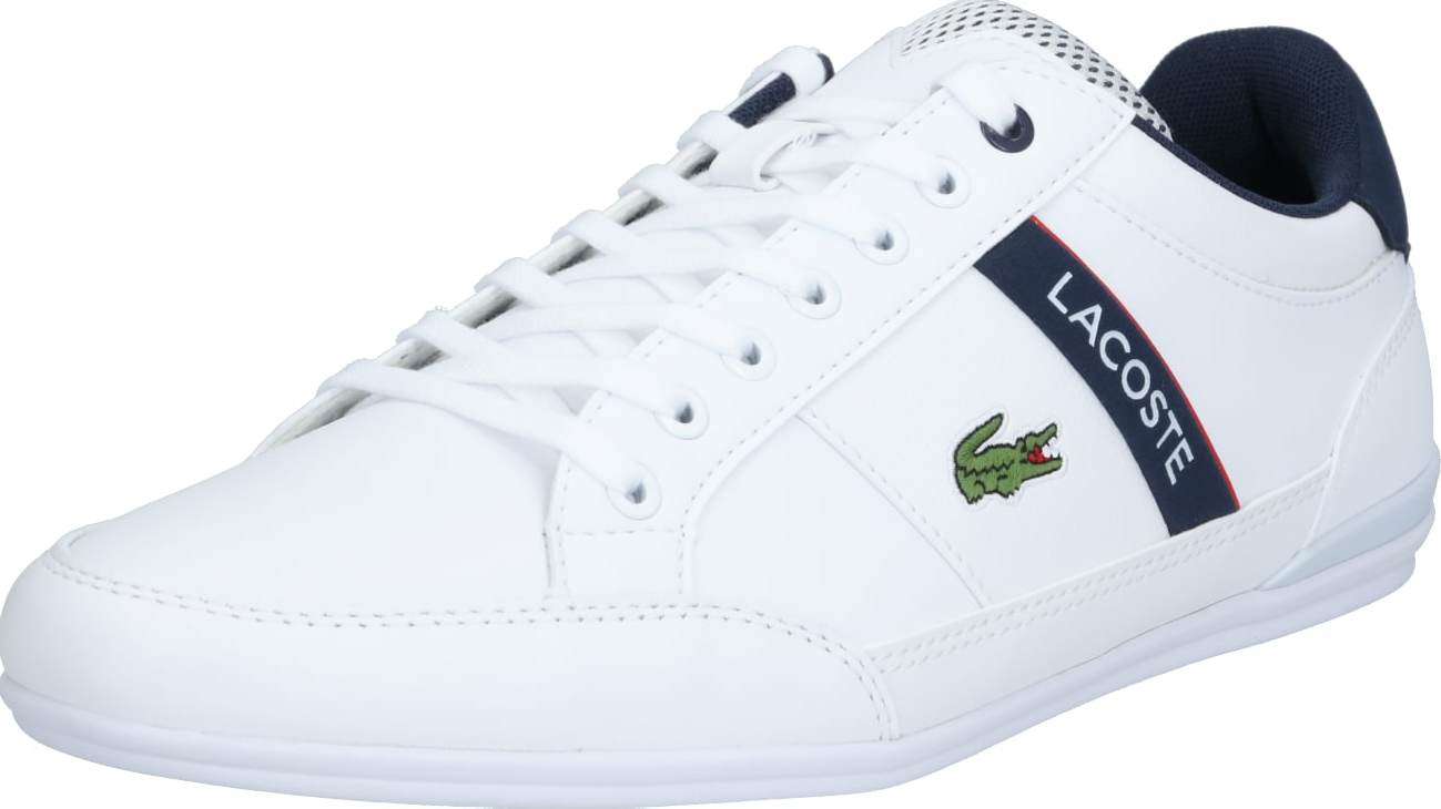 LACOSTE Tenisky 'Chaymon' bílá / námořnická modř / ohnivá červená