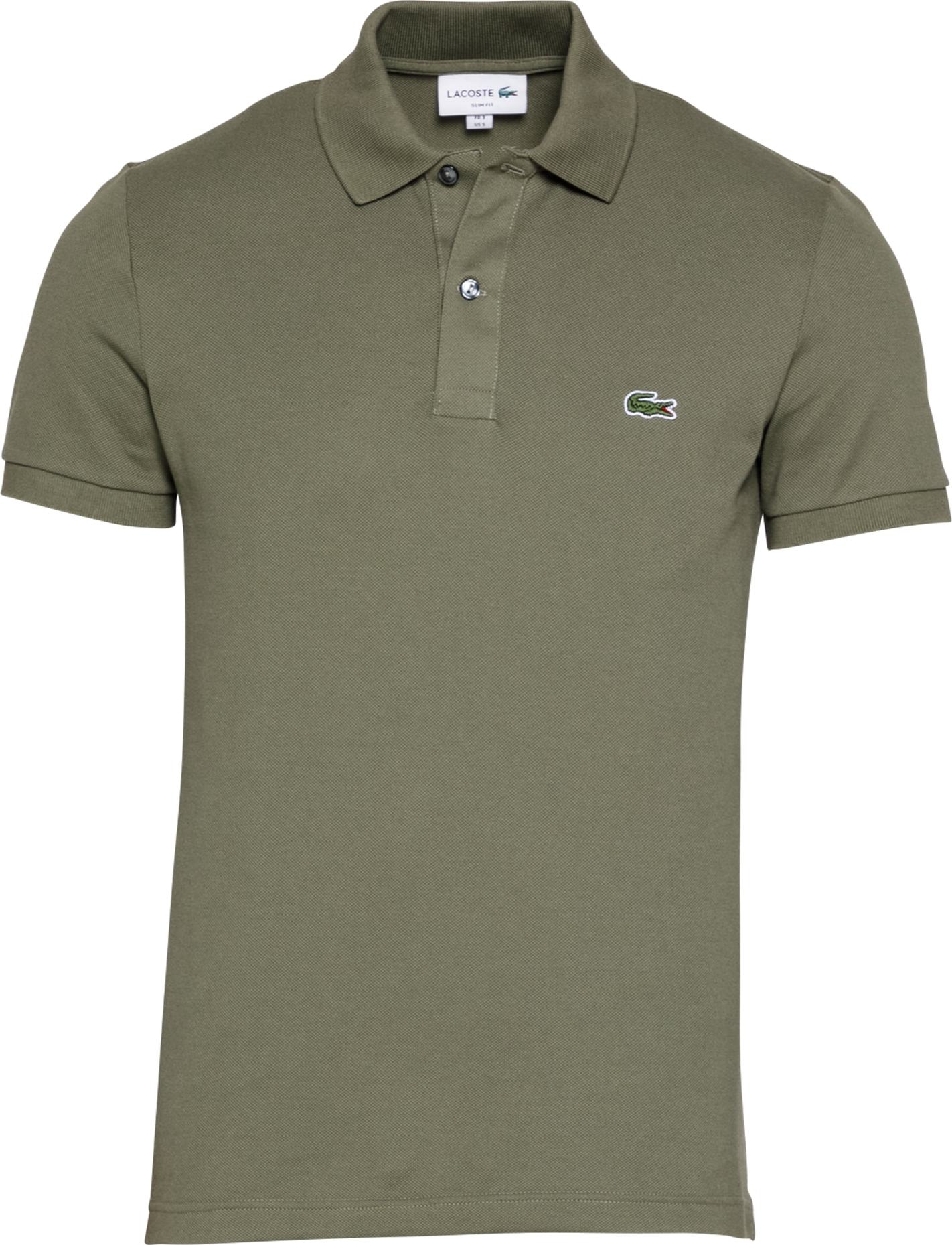 LACOSTE Tričko khaki / bílá / zelená