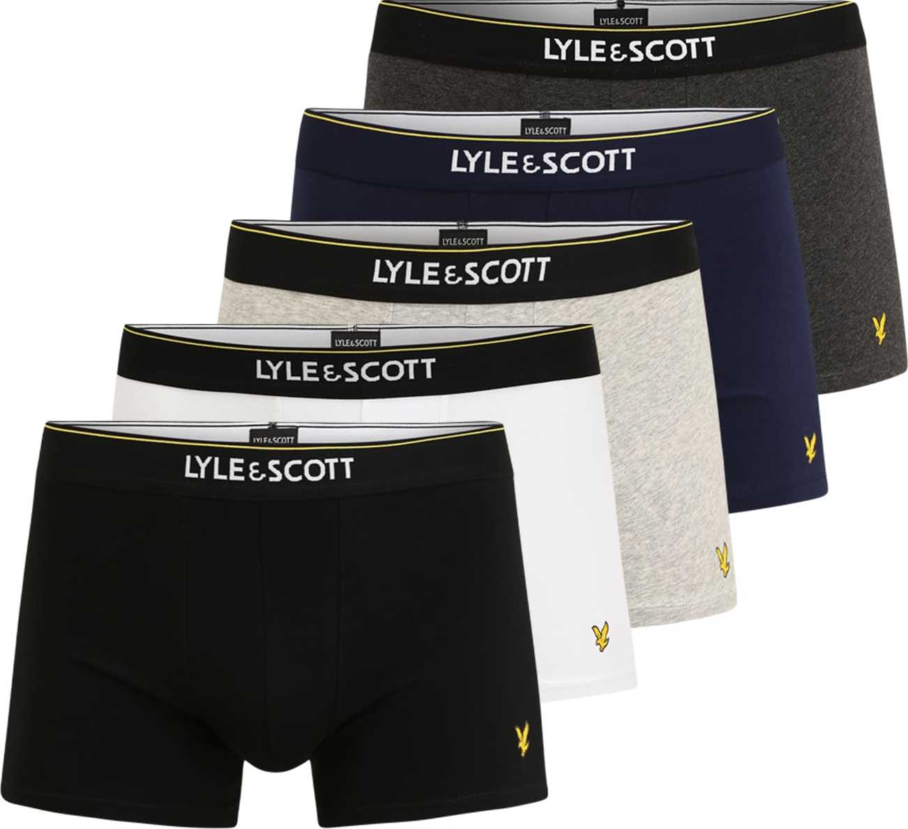 Lyle & Scott Boxerky 'JACKSON' černá / bílá / šedý melír / tmavě šedá / marine modrá