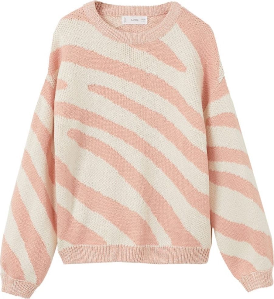 MANGO KIDS Svetr 'Zebra' starorůžová / krémová