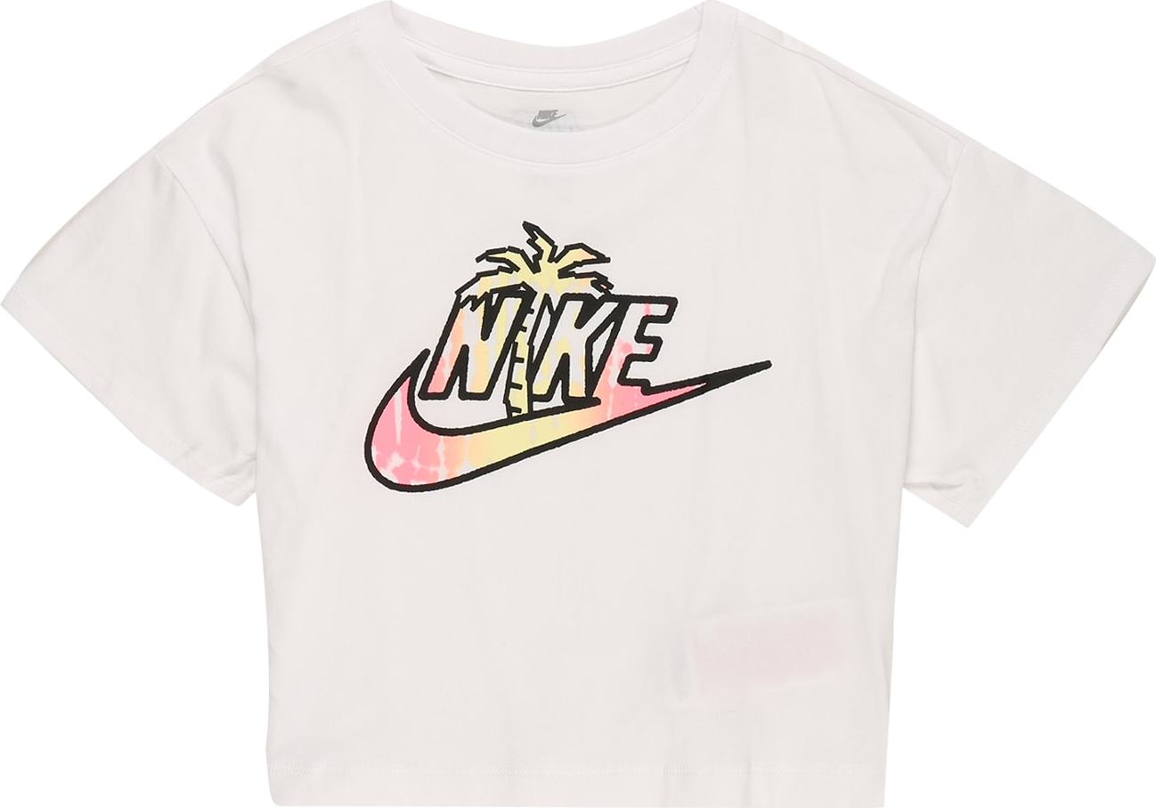 Nike Sportswear Tričko bílá / černá / pink / jasně oranžová / pastelově žlutá