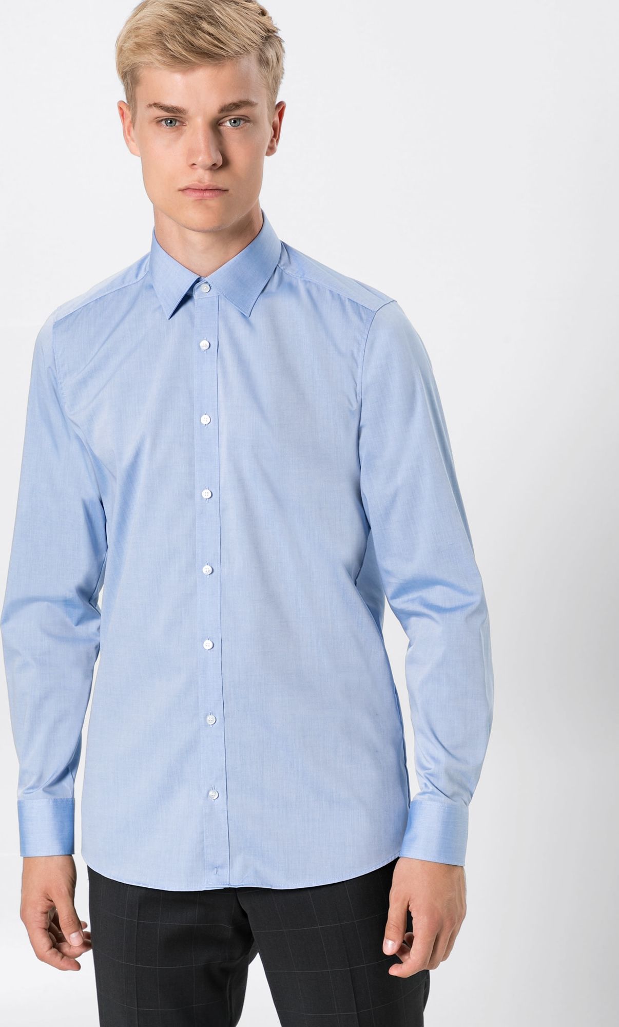 OLYMP Společenská košile 'Level 5 Chambray' světlemodrá