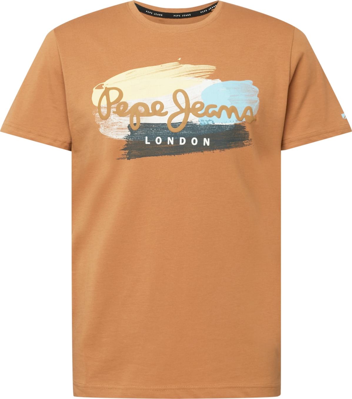 Pepe Jeans Tričko 'AEGIR' světle hnědá / bílá / žlutá / světlemodrá / tmavě šedá