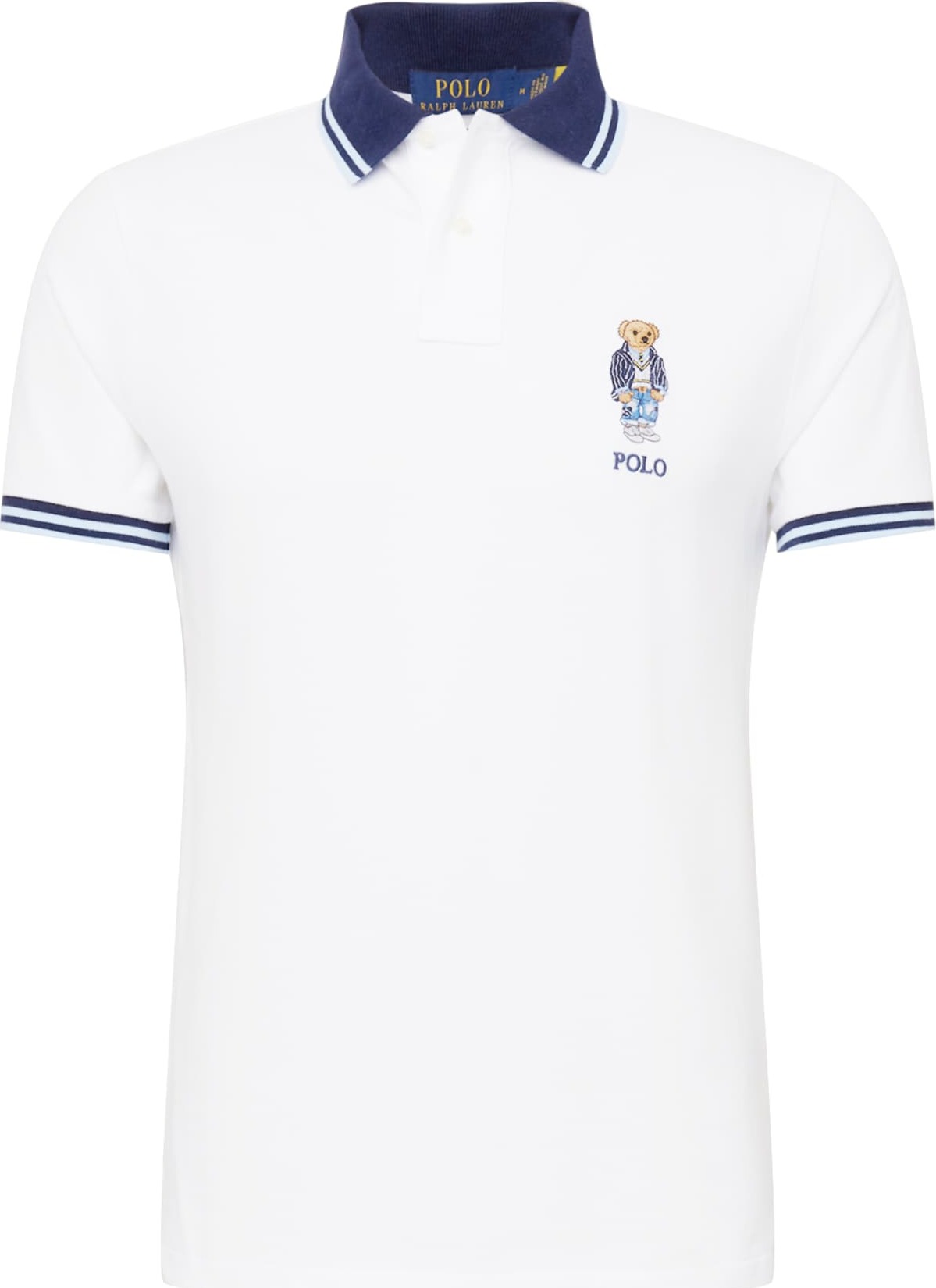 Polo Ralph Lauren Tričko bílá / námořnická modř / hnědá / světlemodrá