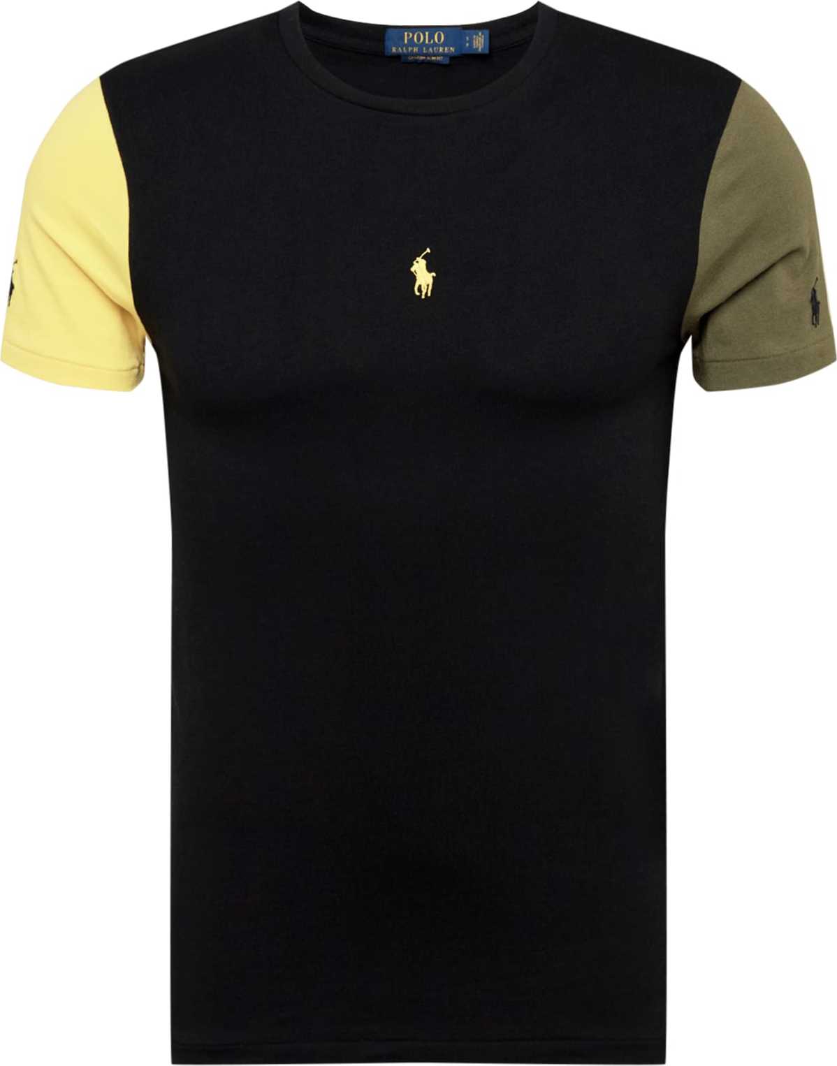 Polo Ralph Lauren Tričko černá / žlutá / khaki