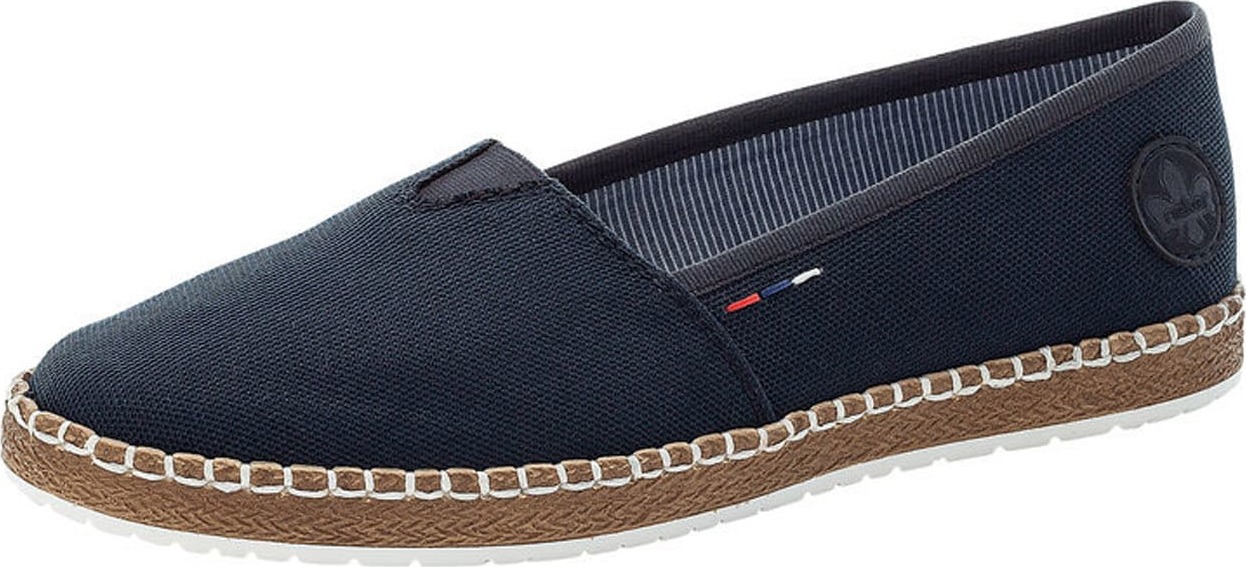 RIEKER Espadrilky noční modrá / červená / bílá