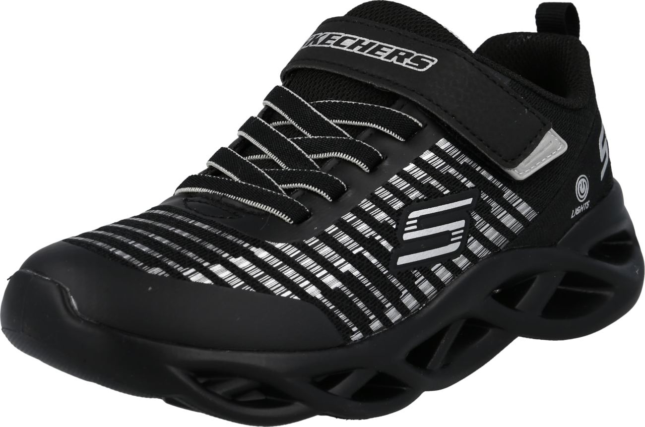 SKECHERS Tenisky černá / stříbrná