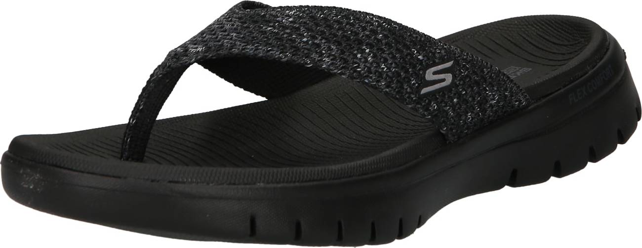 SKECHERS Žabky černý melír / světle šedá