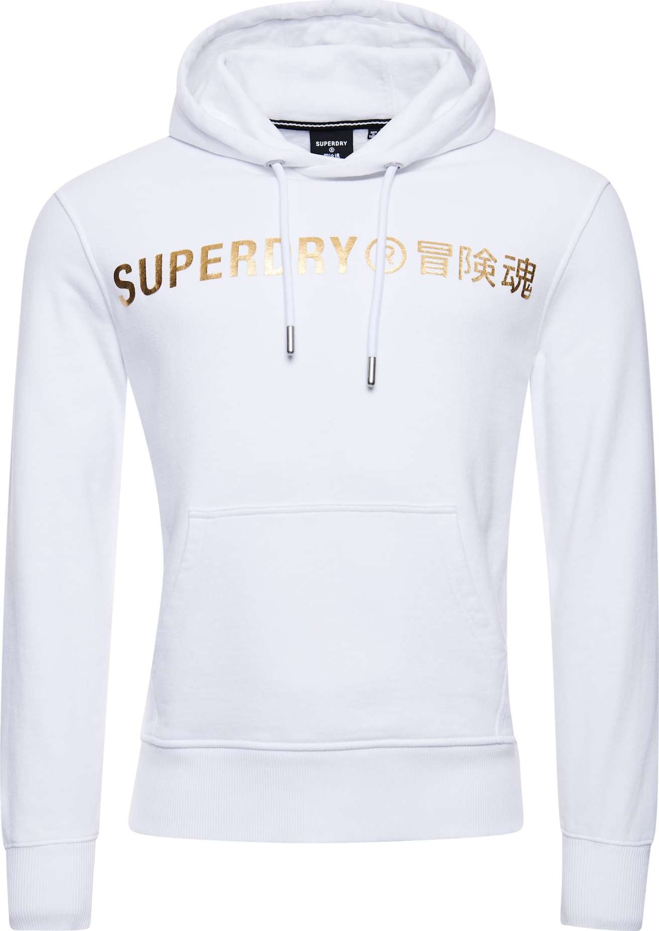 Superdry Mikina 'Independent' bílá / zlatá / tmavě modrá