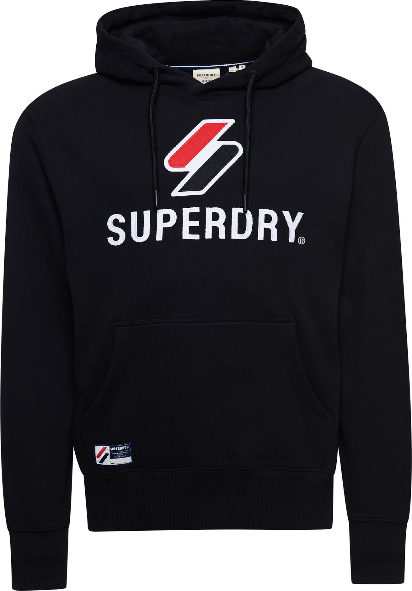 Superdry Mikina marine modrá / černá / bílá