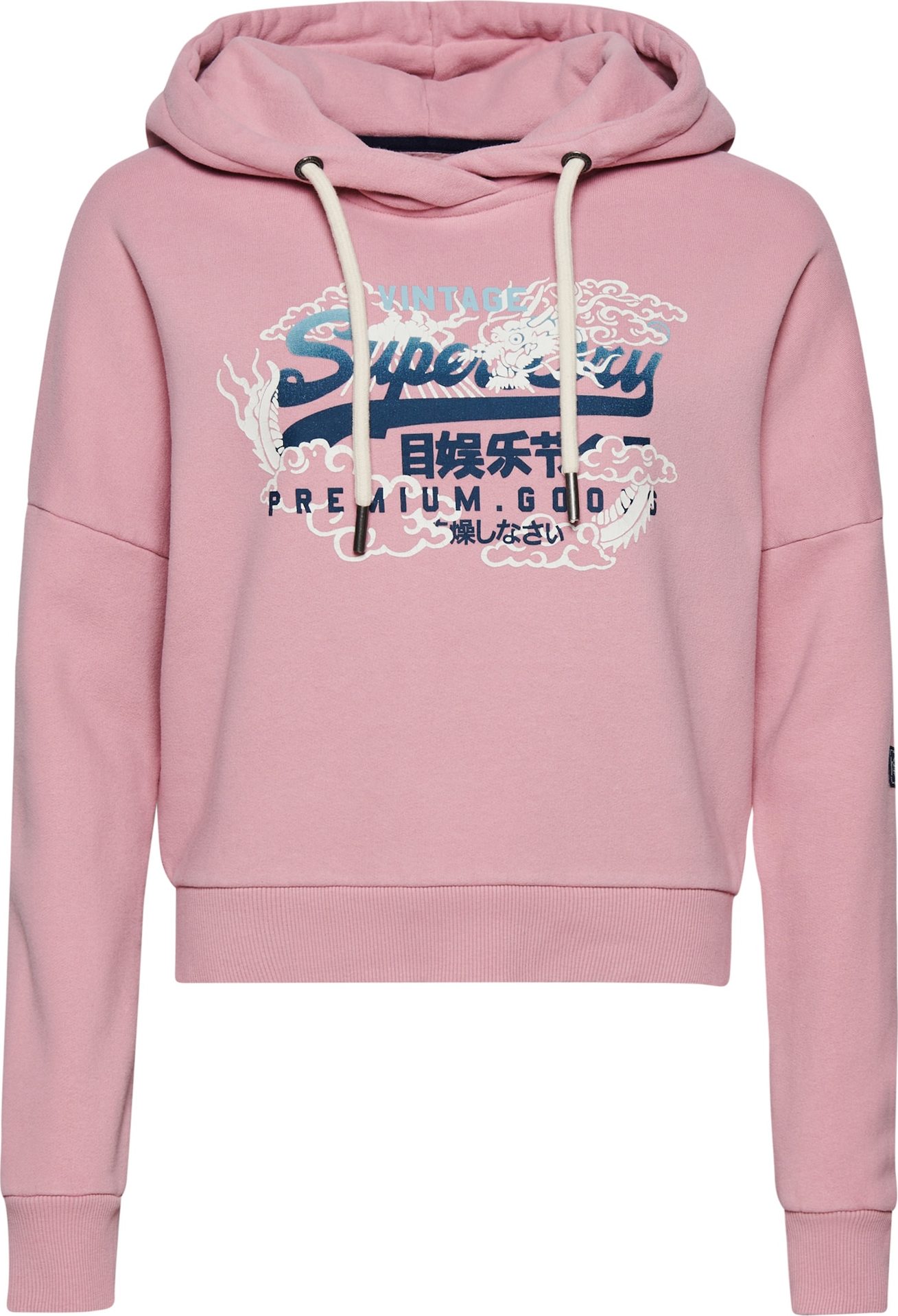 Superdry Sportovní mikina 'Vintage' pink / bílá / marine modrá / námořnická modř