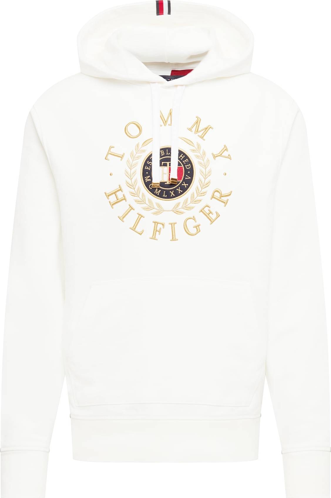 TOMMY HILFIGER Mikina offwhite / zlatá / noční modrá / červená