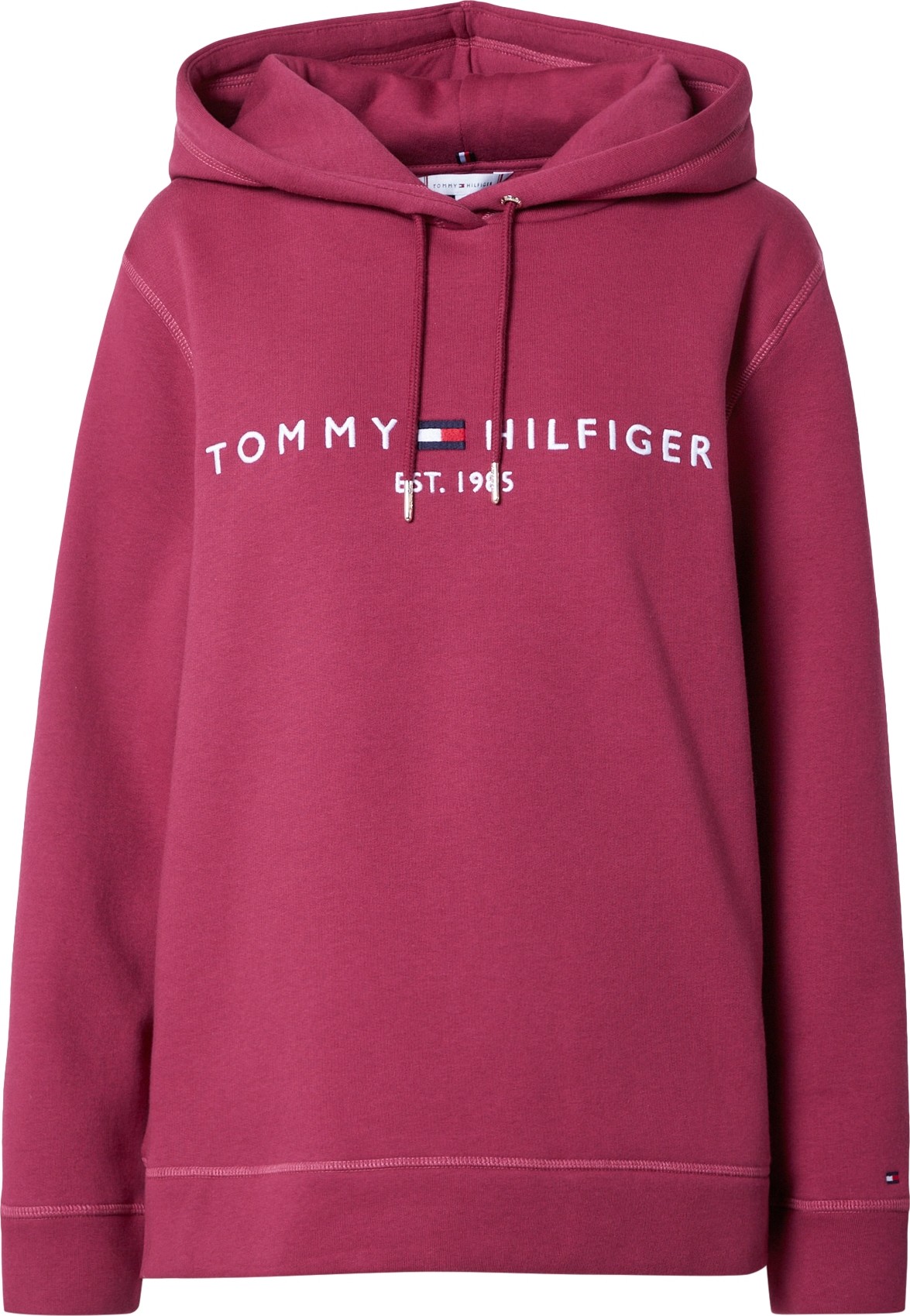 TOMMY HILFIGER Mikina tmavě růžová / bílá / červená / námořnická modř