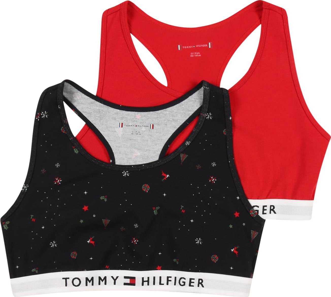 TOMMY HILFIGER Podprsenka červená / bílá / noční modrá / pastelově zelená