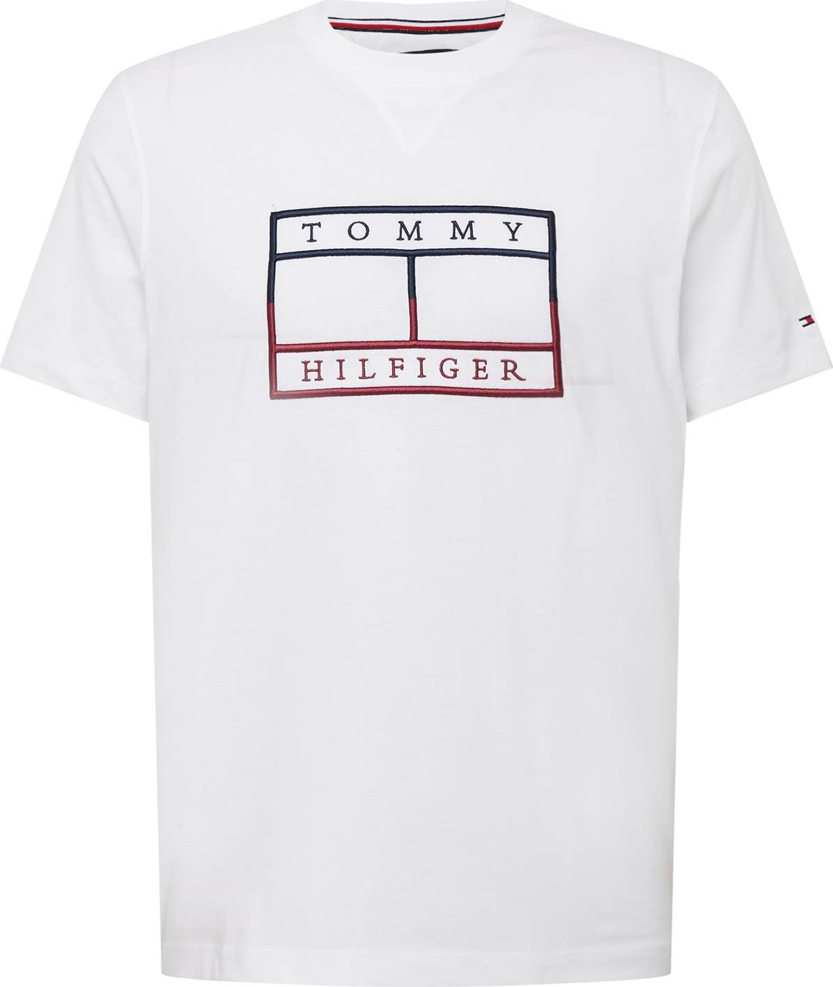 TOMMY HILFIGER Tričko bílá / námořnická modř / tmavě červená