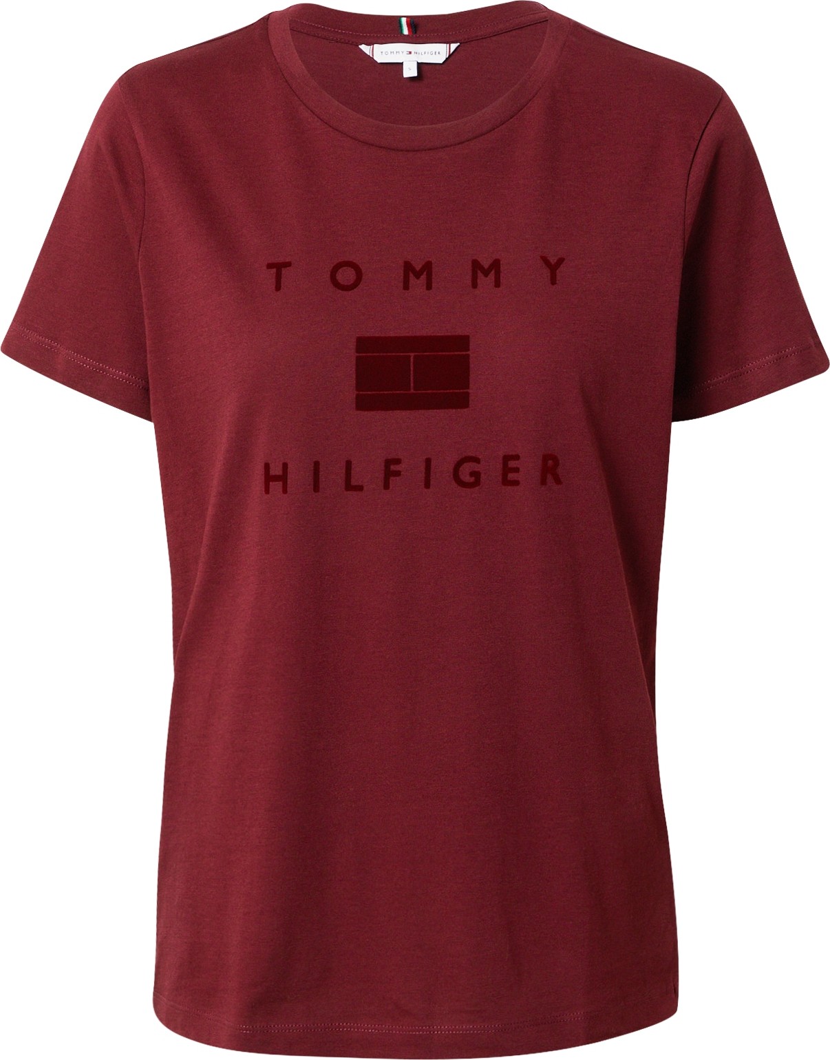 TOMMY HILFIGER Tričko vínově červená / tmavě červená