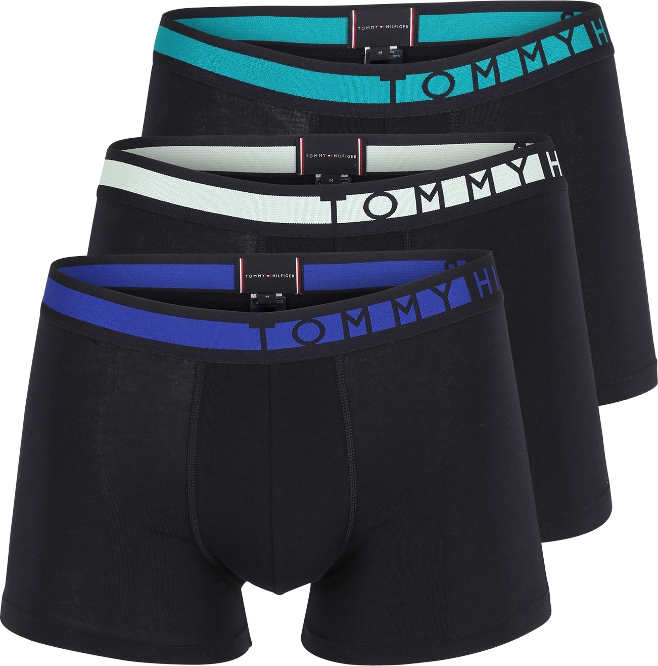 Tommy Hilfiger Underwear Boxerky noční modrá / tmavě modrá / bílá / nefritová