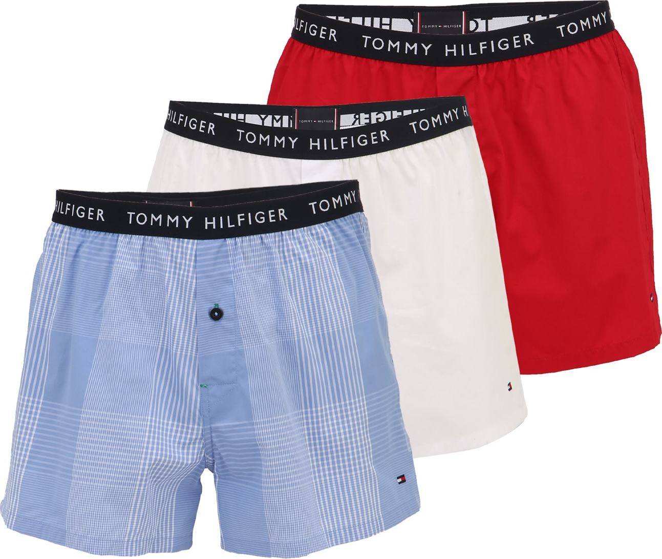 Tommy Hilfiger Underwear Boxerky světlemodrá / bílá / červená / černá