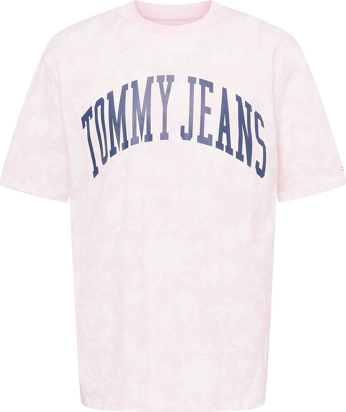 Tommy Jeans Tričko 'COLLEGIATE' námořnická modř / růžová / pastelově růžová