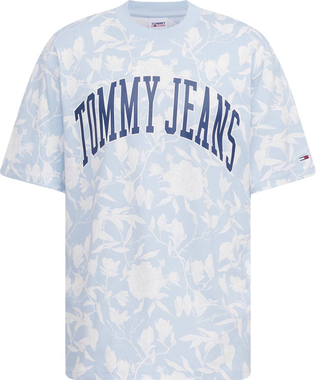 Tommy Jeans Tričko světlemodrá / bílá / námořnická modř / ohnivá červená