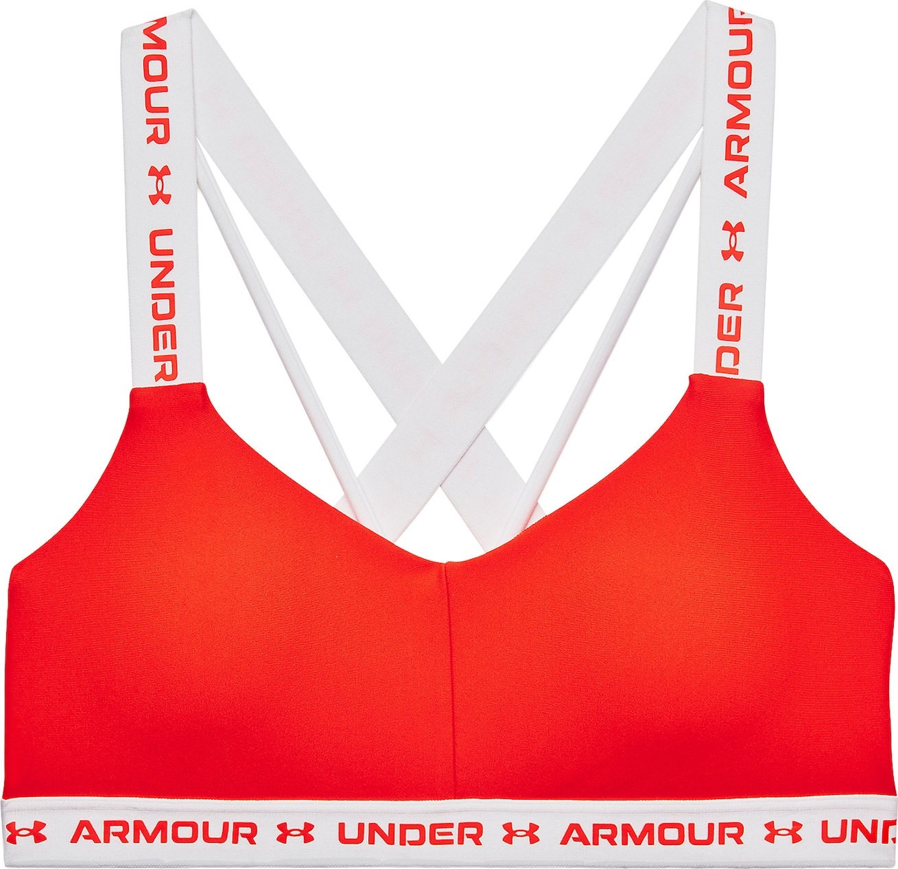 UNDER ARMOUR Sportovní podprsenka bílá / oranžově červená