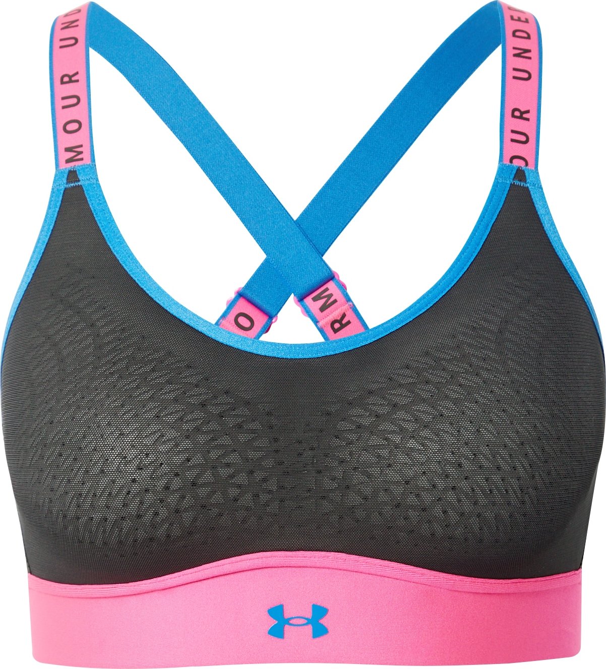 UNDER ARMOUR Sportovní podprsenka černá / pink / modrá