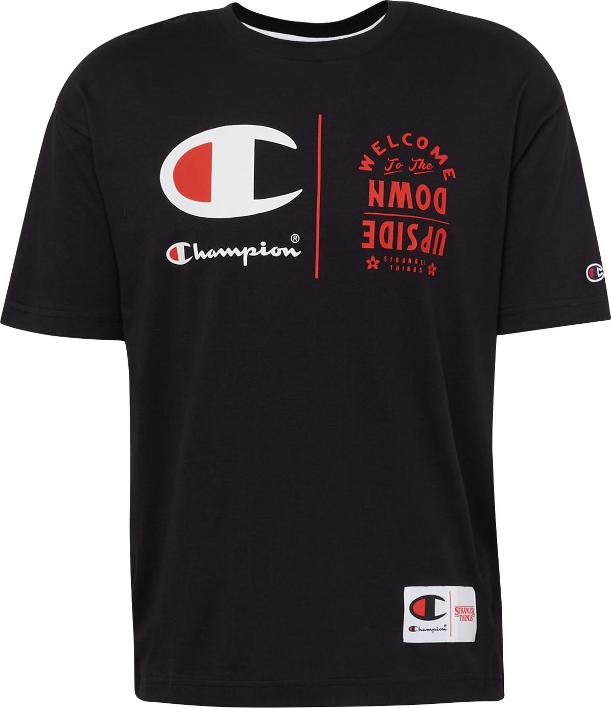 Champion Authentic Athletic Apparel Tričko černá / bílá / ohnivá červená