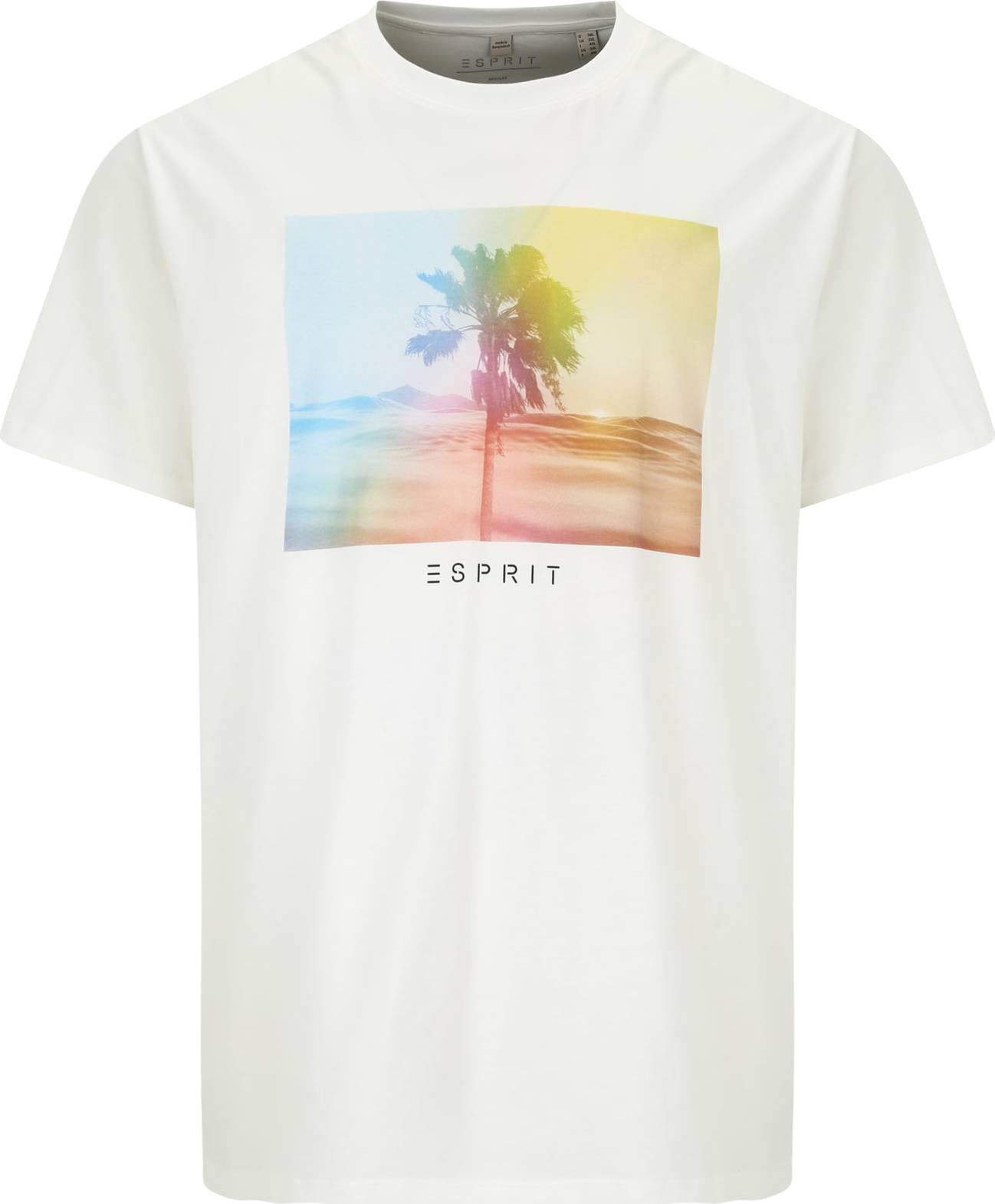 Esprit Big Size Tričko offwhite / žlutá / světlemodrá / lososová