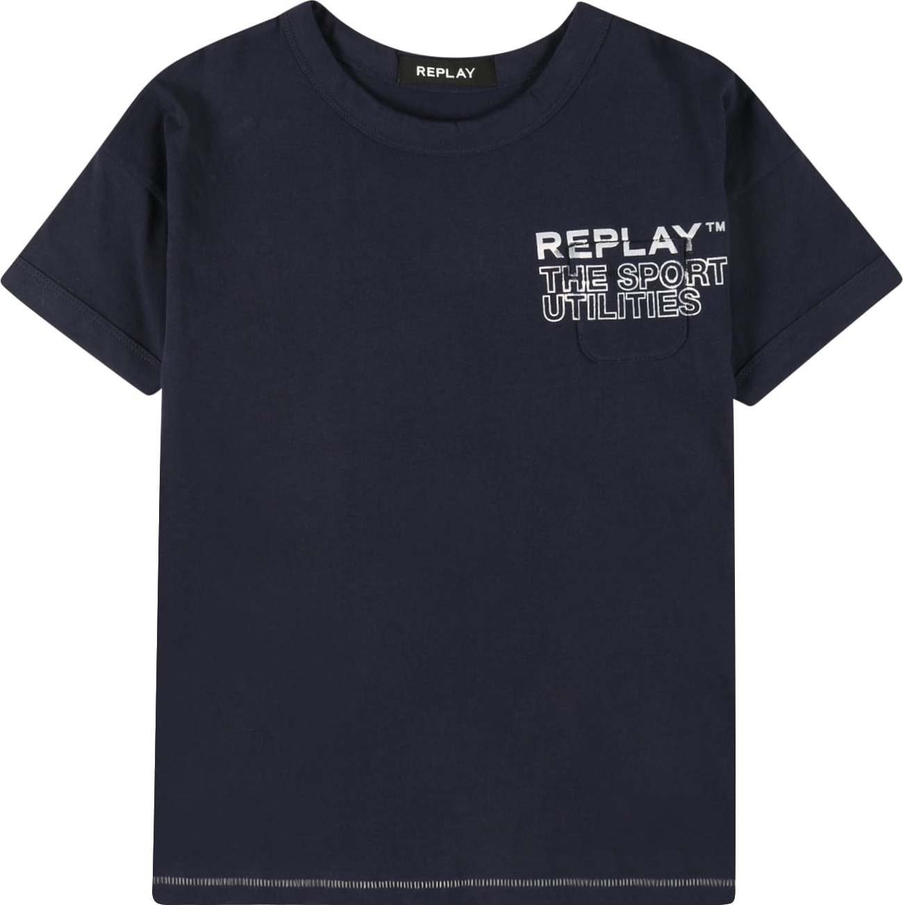 REPLAY & SONS Tričko námořnická modř / offwhite / žlutá / nebeská modř