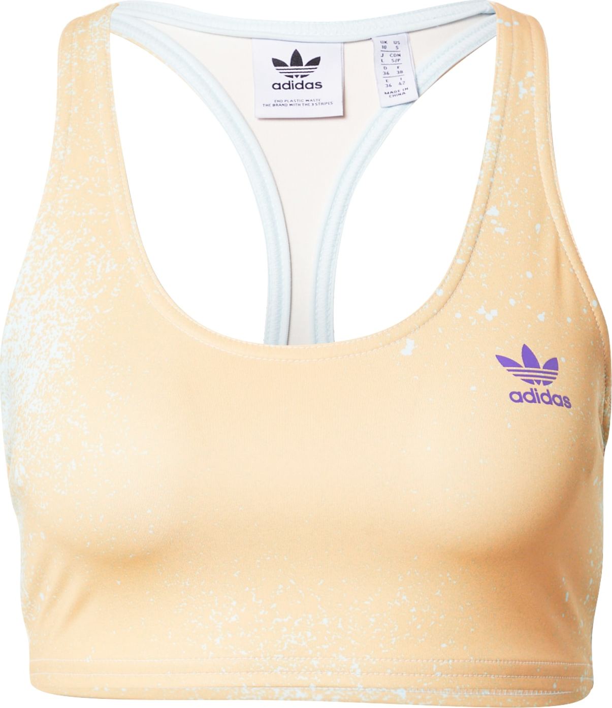 ADIDAS ORIGINALS Podprsenka pastelově oranžová / tyrkysová / tmavě fialová