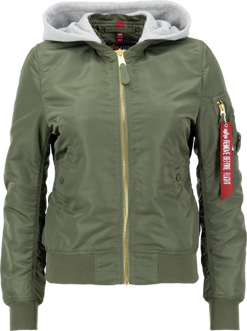 ALPHA INDUSTRIES Přechodná bunda 'MA-1' zelená