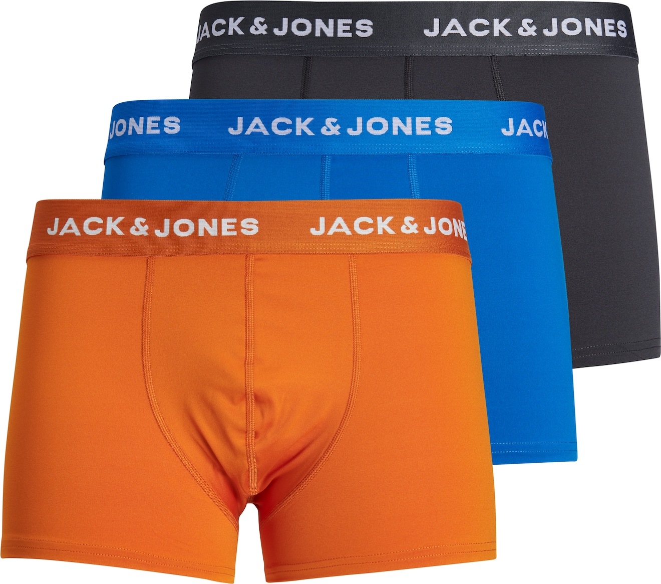 JACK & JONES Boxerky 'AXEL' modrá / oranžová / bílá / černá