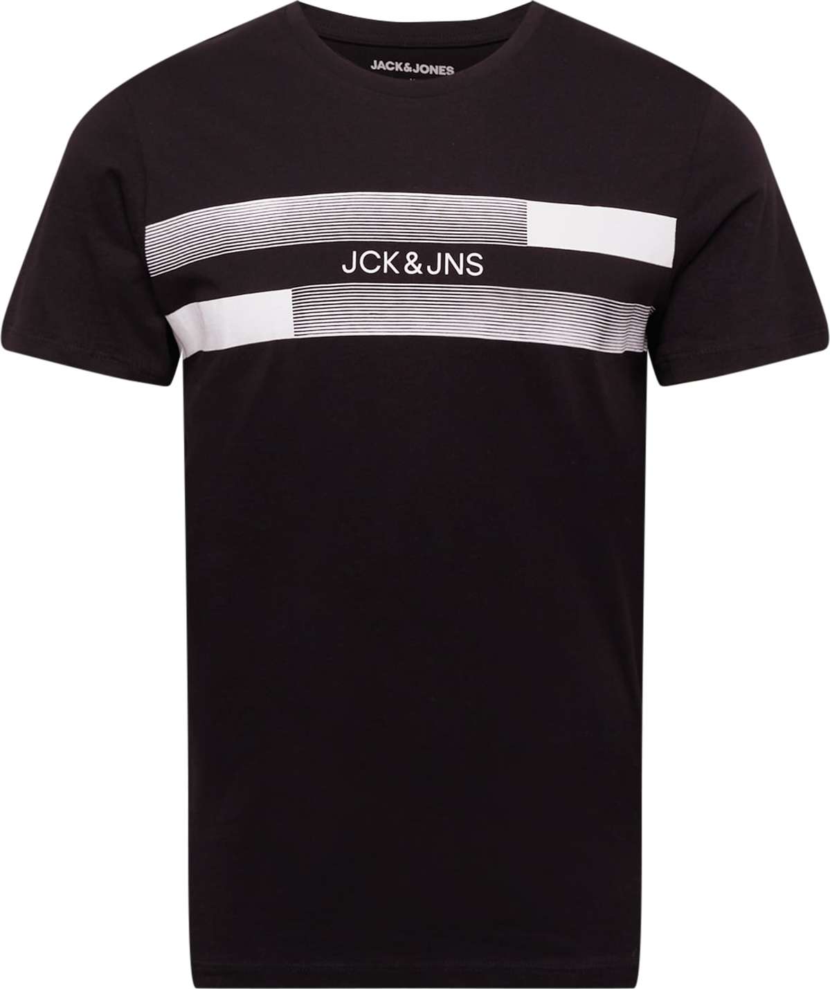 JACK & JONES Tričko 'ADAM' černá / bílá