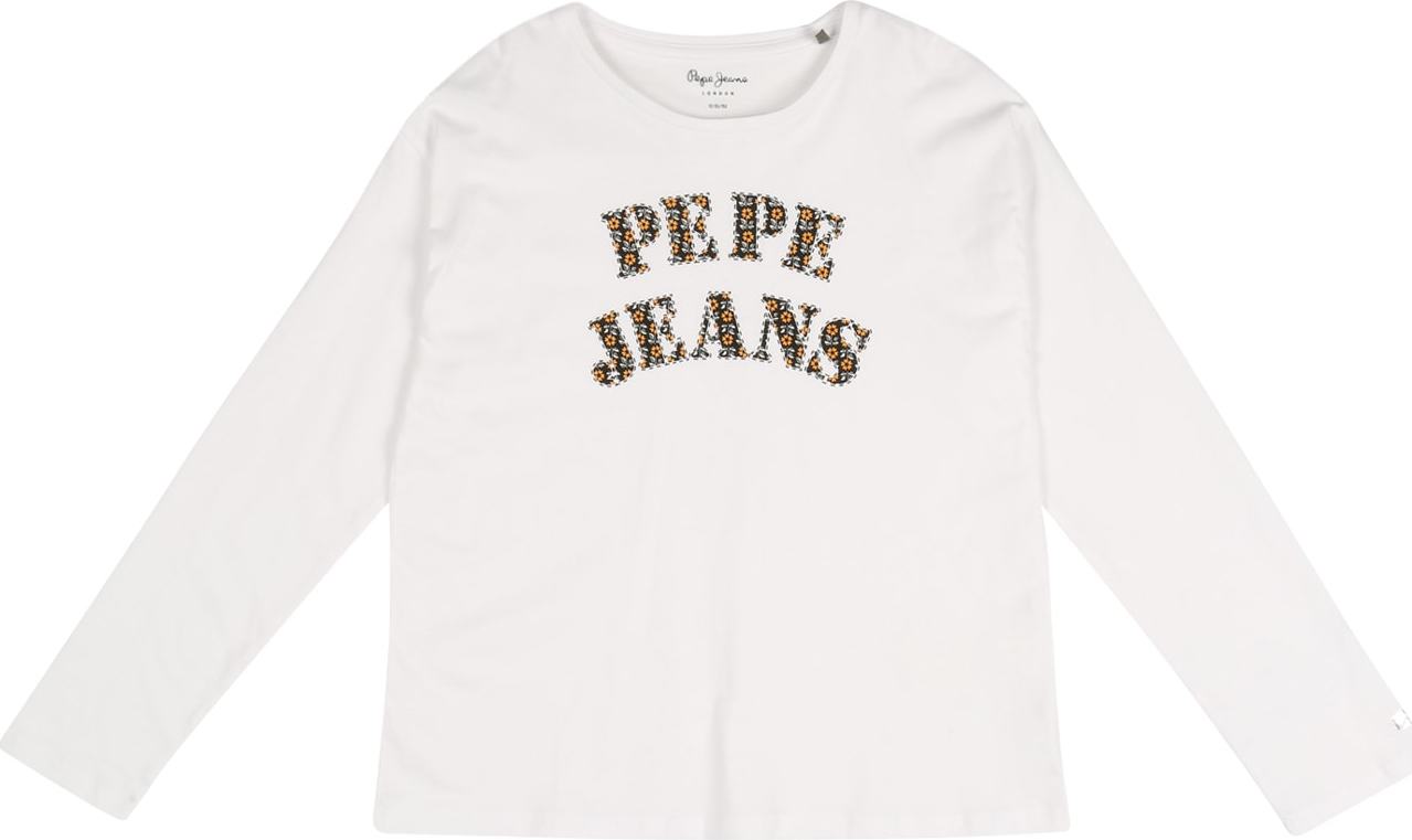 Pepe Jeans Tričko bílá / černá / žlutá / světle zelená