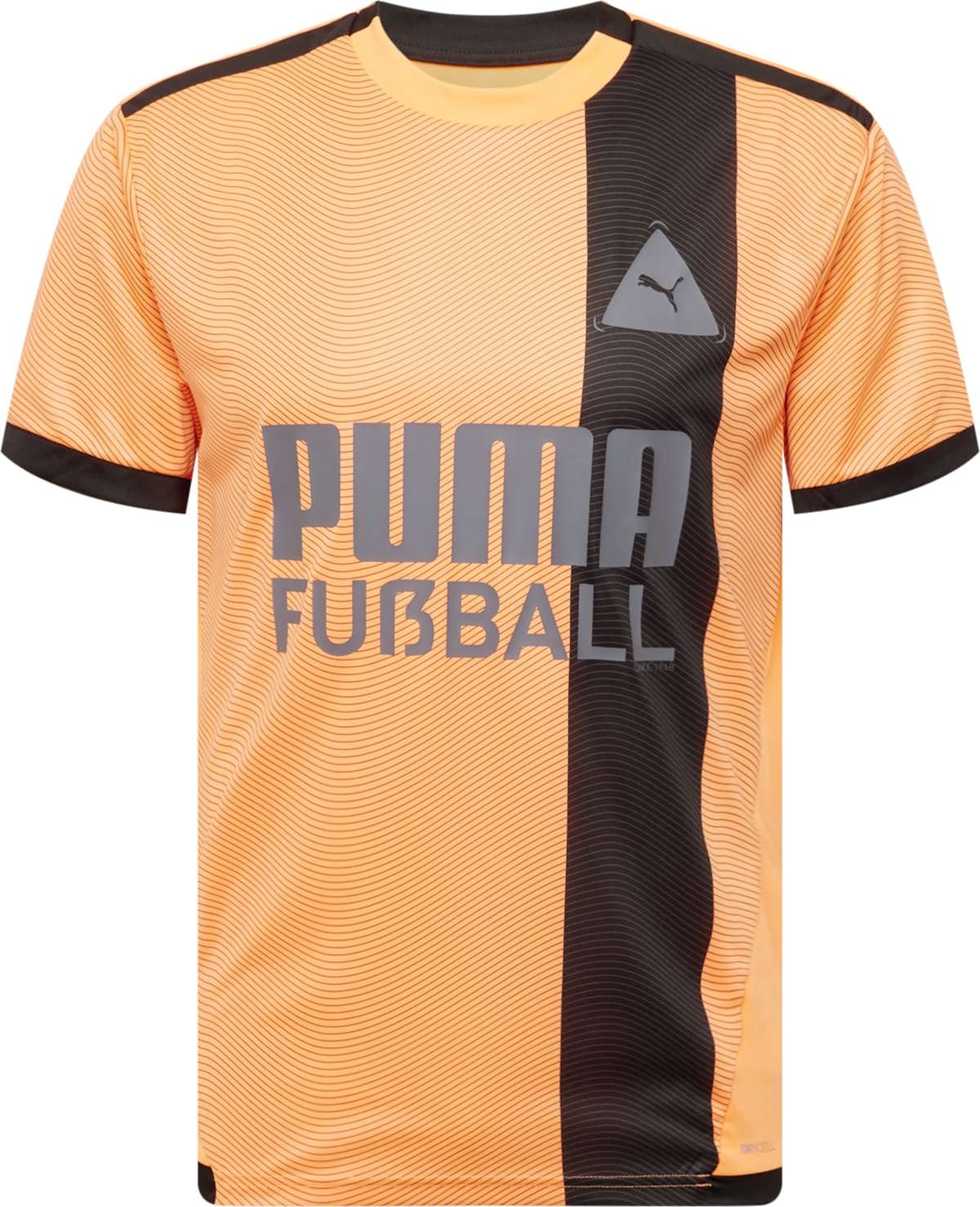 PUMA Funkční tričko černá / oranžová / tmavě šedá