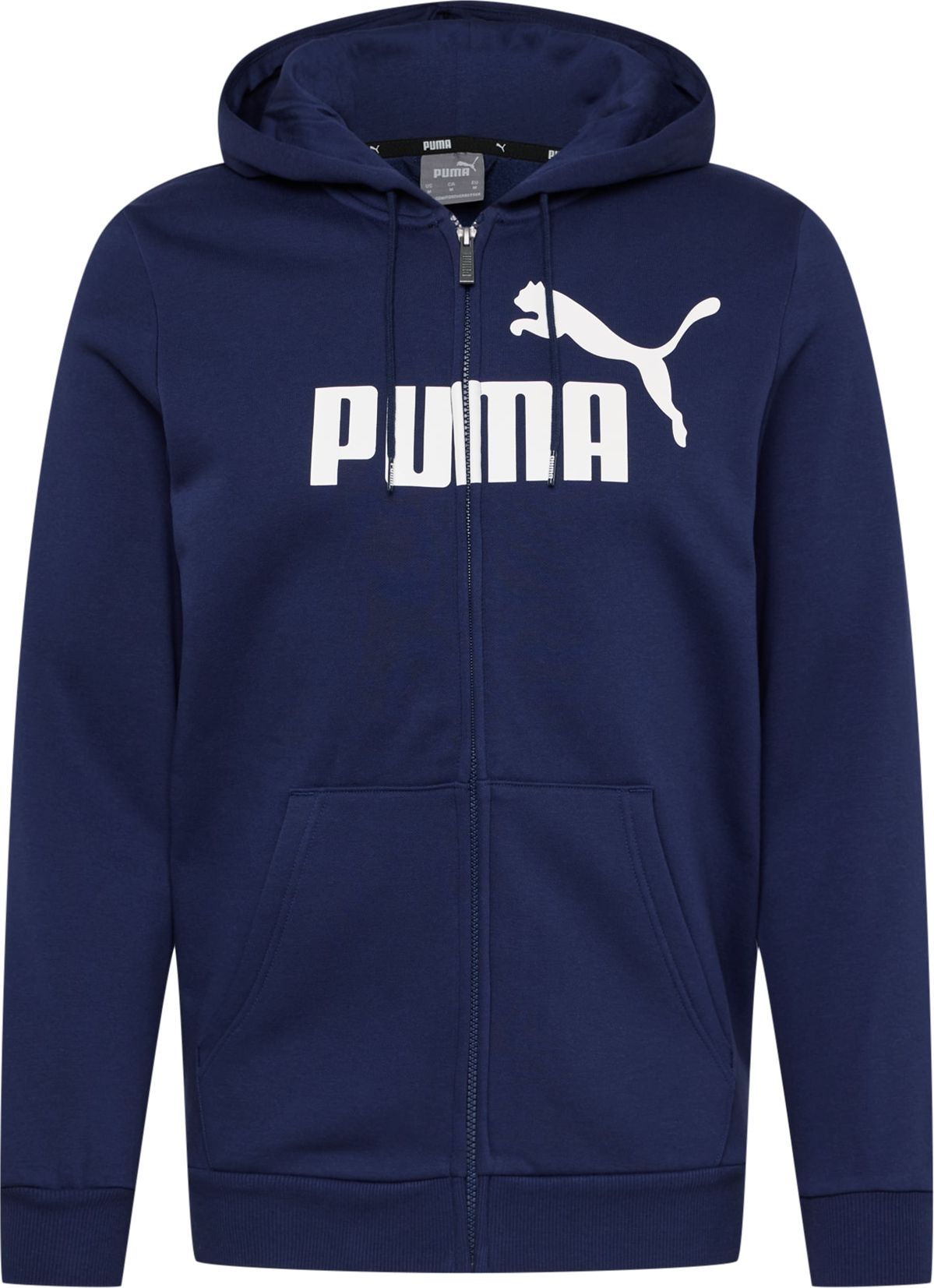 PUMA Sportovní mikina s kapucí námořnická modř / bílá