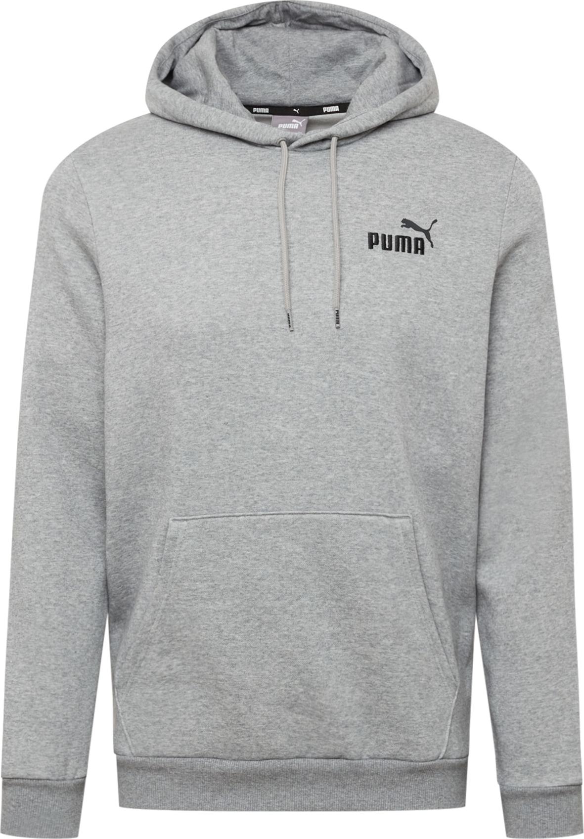 PUMA Sportovní mikina šedá / černá