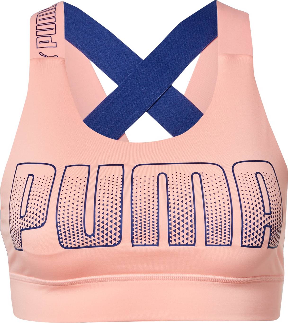 PUMA Sportovní podprsenka 'Feel it' broskvová / modrá