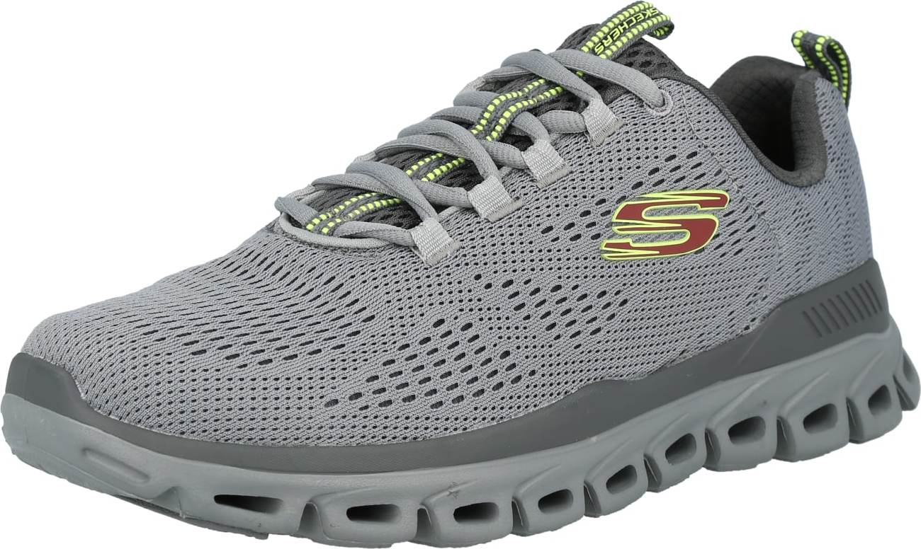 SKECHERS Tenisky šedá / svítivě zelená / červená