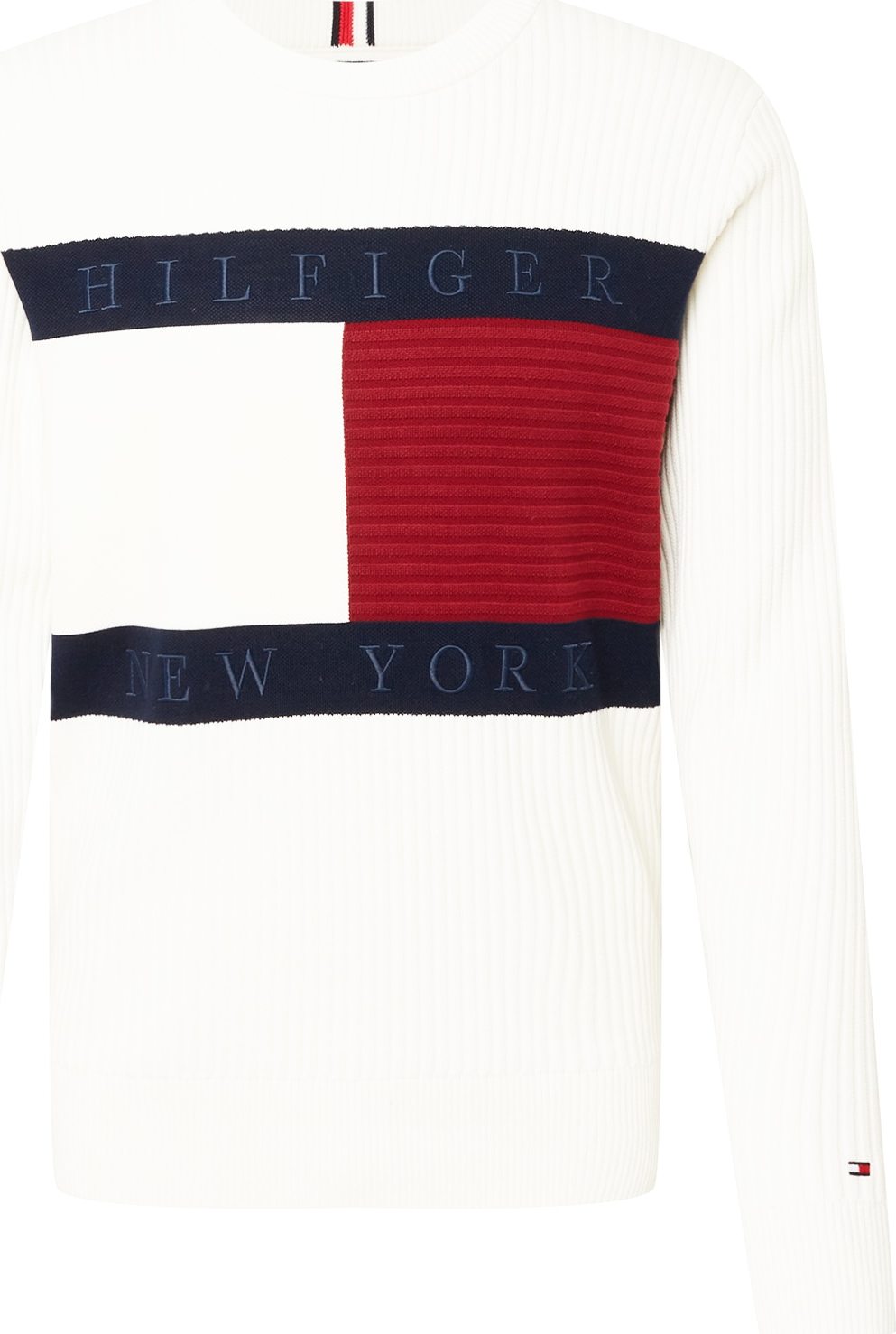 TOMMY HILFIGER Svetr offwhite / námořnická modř / červená