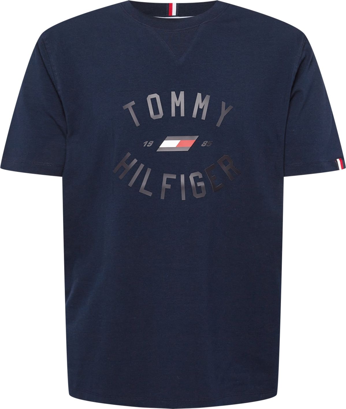 TOMMY HILFIGER Tričko námořnická modř / bílá / ohnivá červená