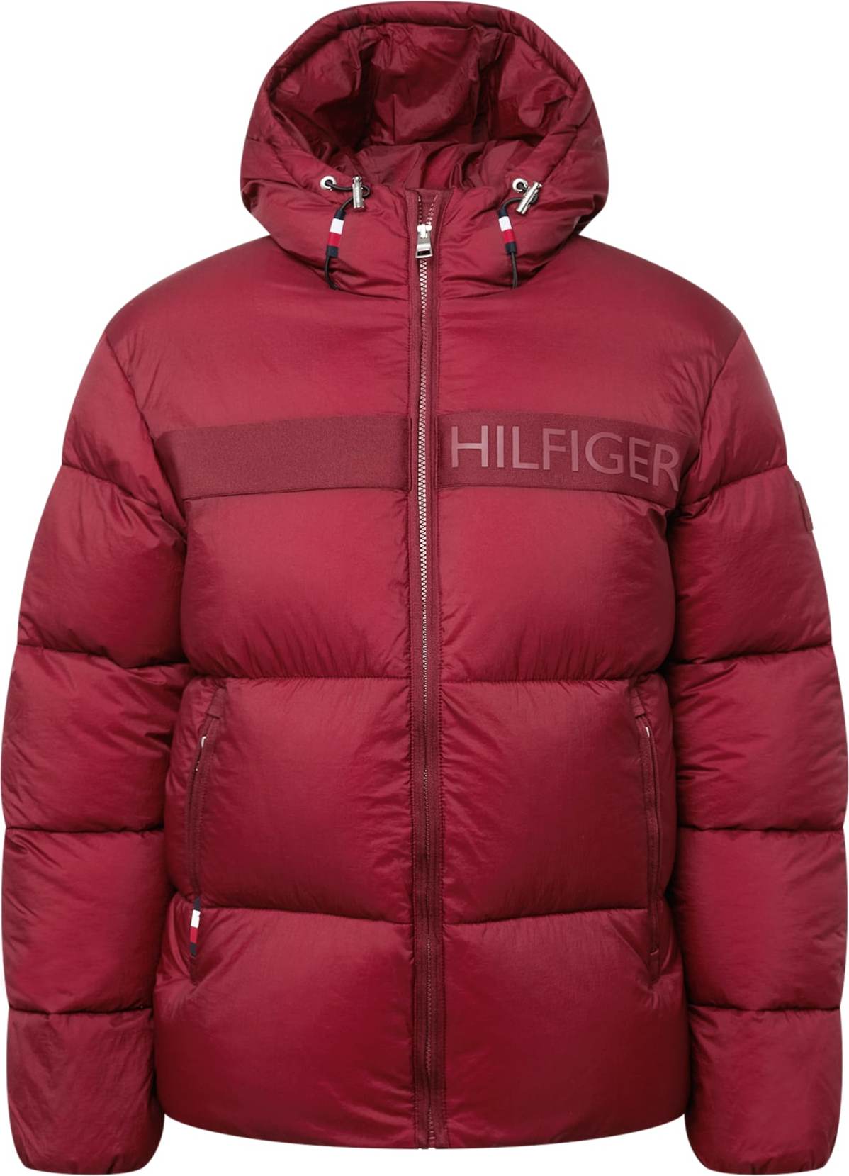 TOMMY HILFIGER Zimní bunda bordó / námořnická modř / bílá