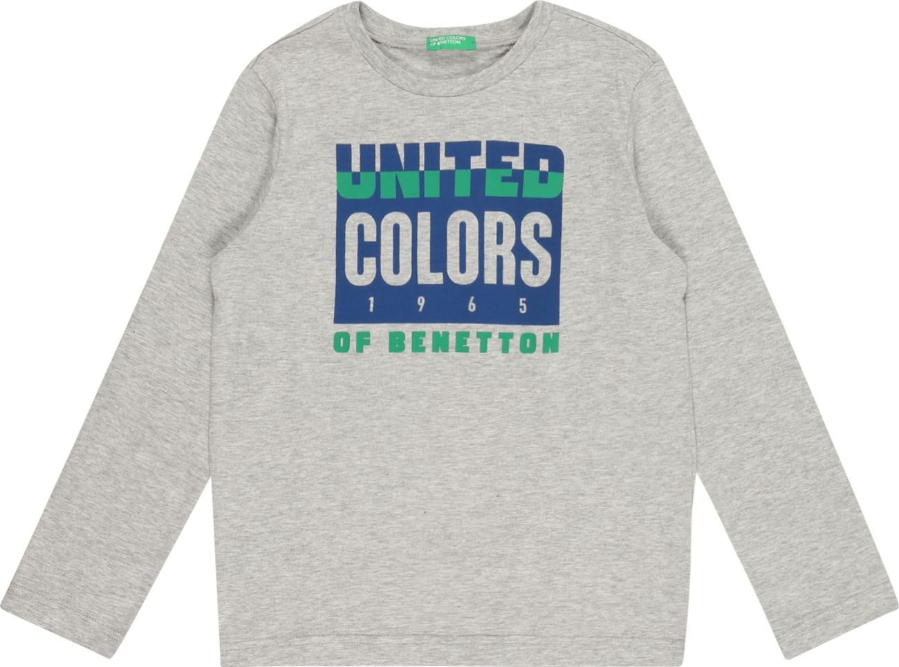 UNITED COLORS OF BENETTON Tričko šedý melír / safírová / trávově zelená